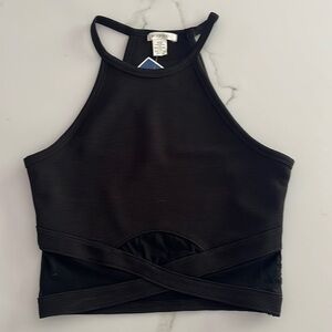 Black Halter crop top
